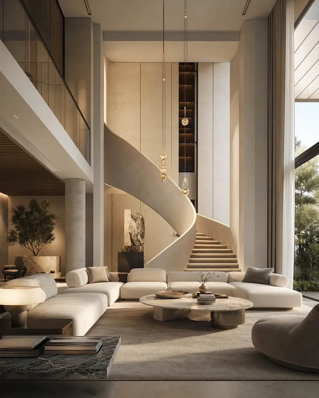 Premium interior design with refined materials